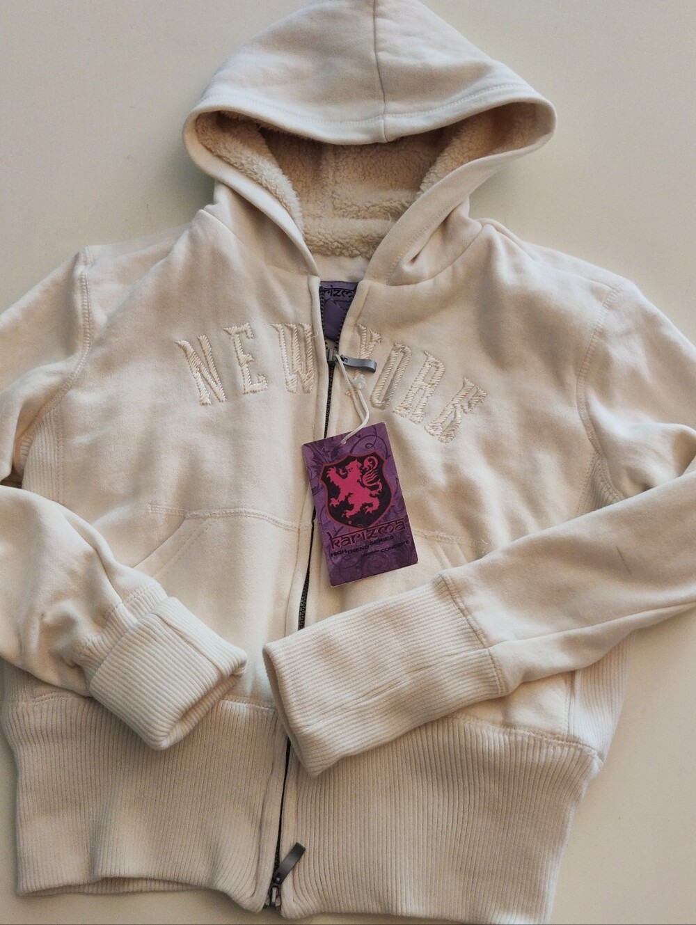Karisma Girls M Cream Sherpa-Lined Full-Zip Hoodie